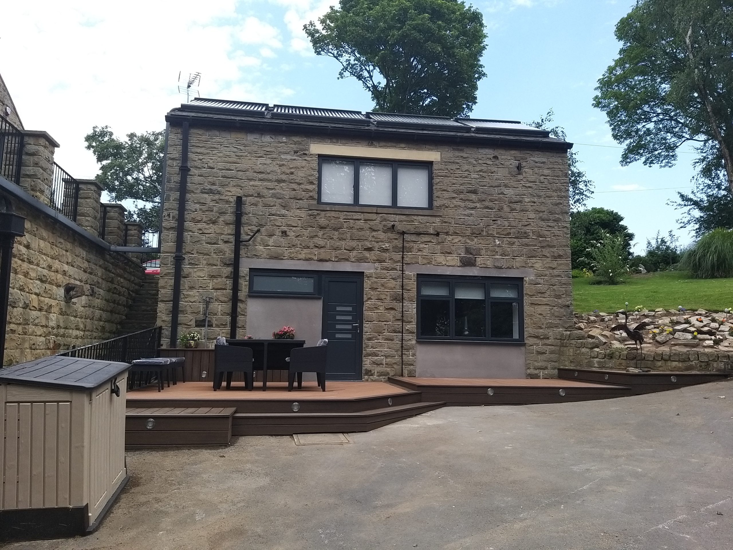 outside view of double storey garage conversion