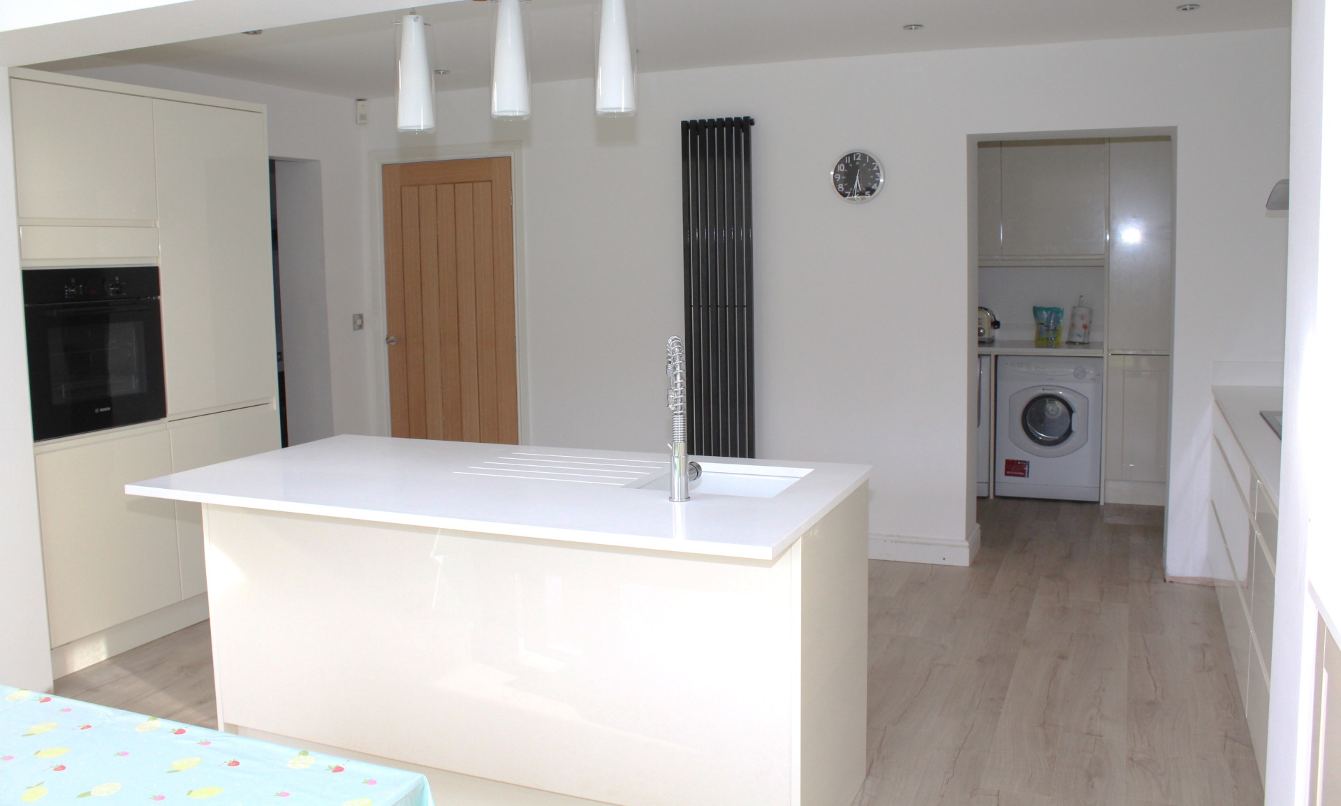 island and utility room in kitchen extension