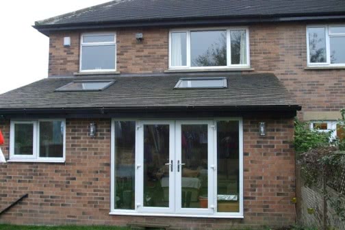 Single storey rear extension with patio doors